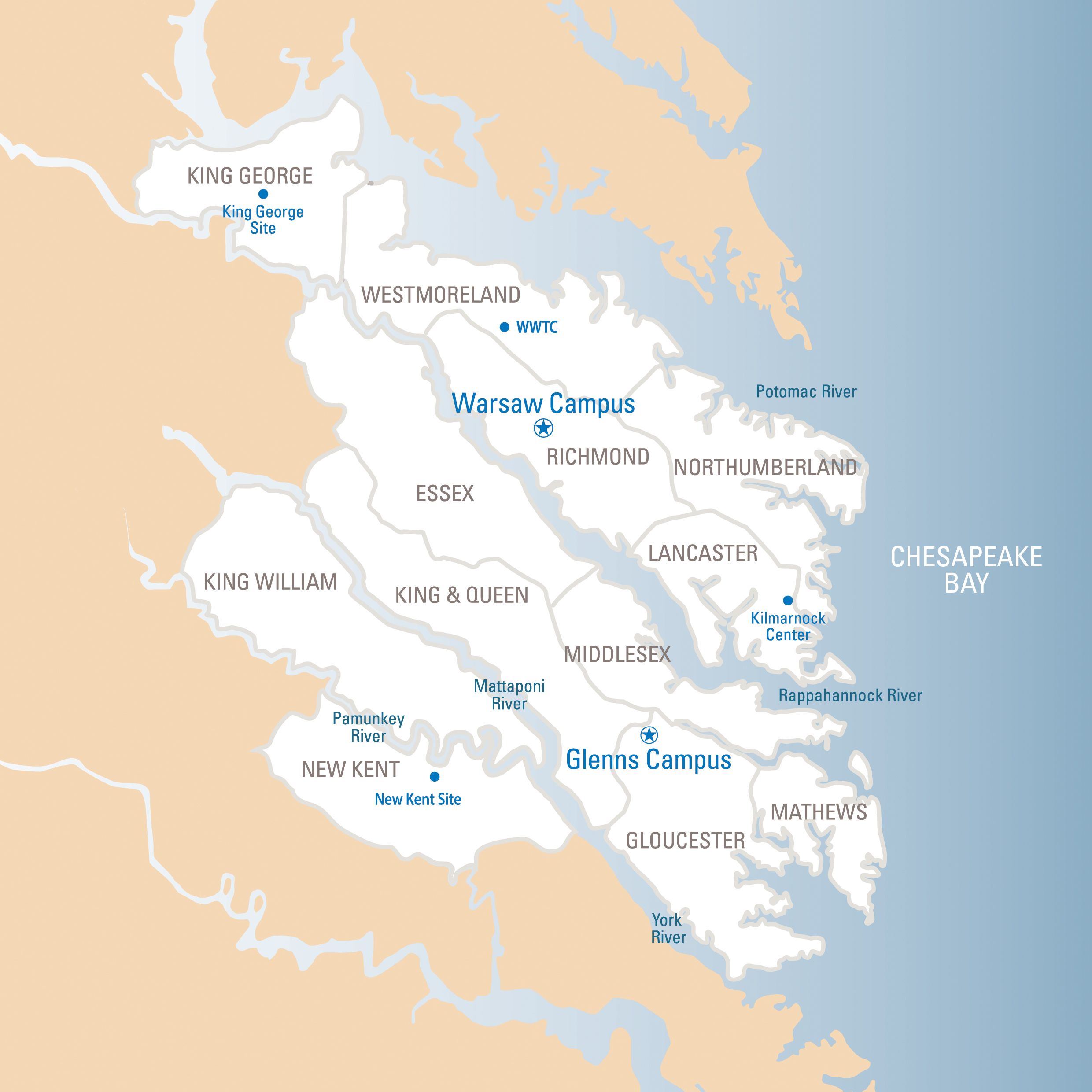 RCC Campuses & Locations Rappahannock Community College Modern